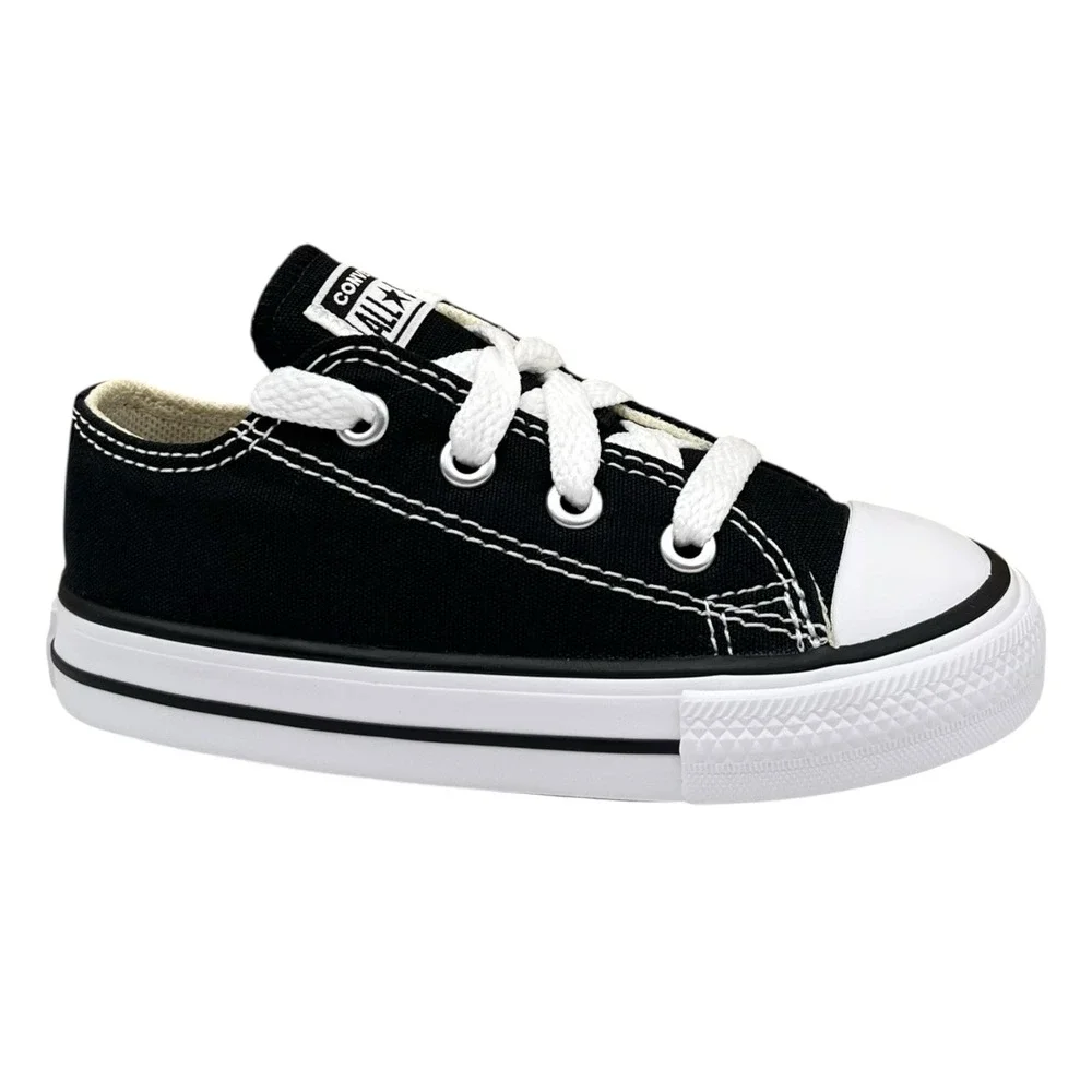 Converse Chuck Taylor All Star Toddler Boys Canvas Ox Classic Shoe 7 Black White